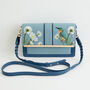 Embroidered Kingfisher Blue Cross Body Bag, thumbnail 1 of 7