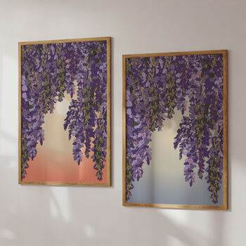 'Wisteria And Moon' Art Print, Unframed, 2 of 3