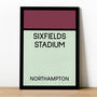 Sixfields Stadium Monopoly Northampton Football Print, thumbnail 1 of 2