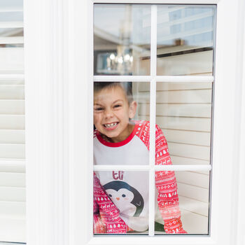 Personalised Nordic Penguin Kids Christmas Pyjamas, 5 of 12