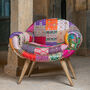 Retro Kantha Patchwork Nest Chair, thumbnail 3 of 10