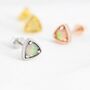 Triangle Opal Stud Earrings In Sterling Silver, thumbnail 3 of 12