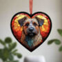 Border Terrier Stained Glass Effect Heart Suncatcher, thumbnail 6 of 6