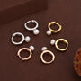 Natural Freshwater Pearl Huggie Hoops In Sterling Silver, thumbnail 3 of 11