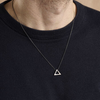 Men’s Mini Open Triangle Necklace, 2 of 7