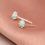 Tiny Sterling Silver Green Opal Stud Earrings, thumbnail 3 of 8