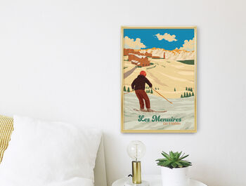 Les Menuires Ski Resort France Travel Poster Art Print, 3 of 8