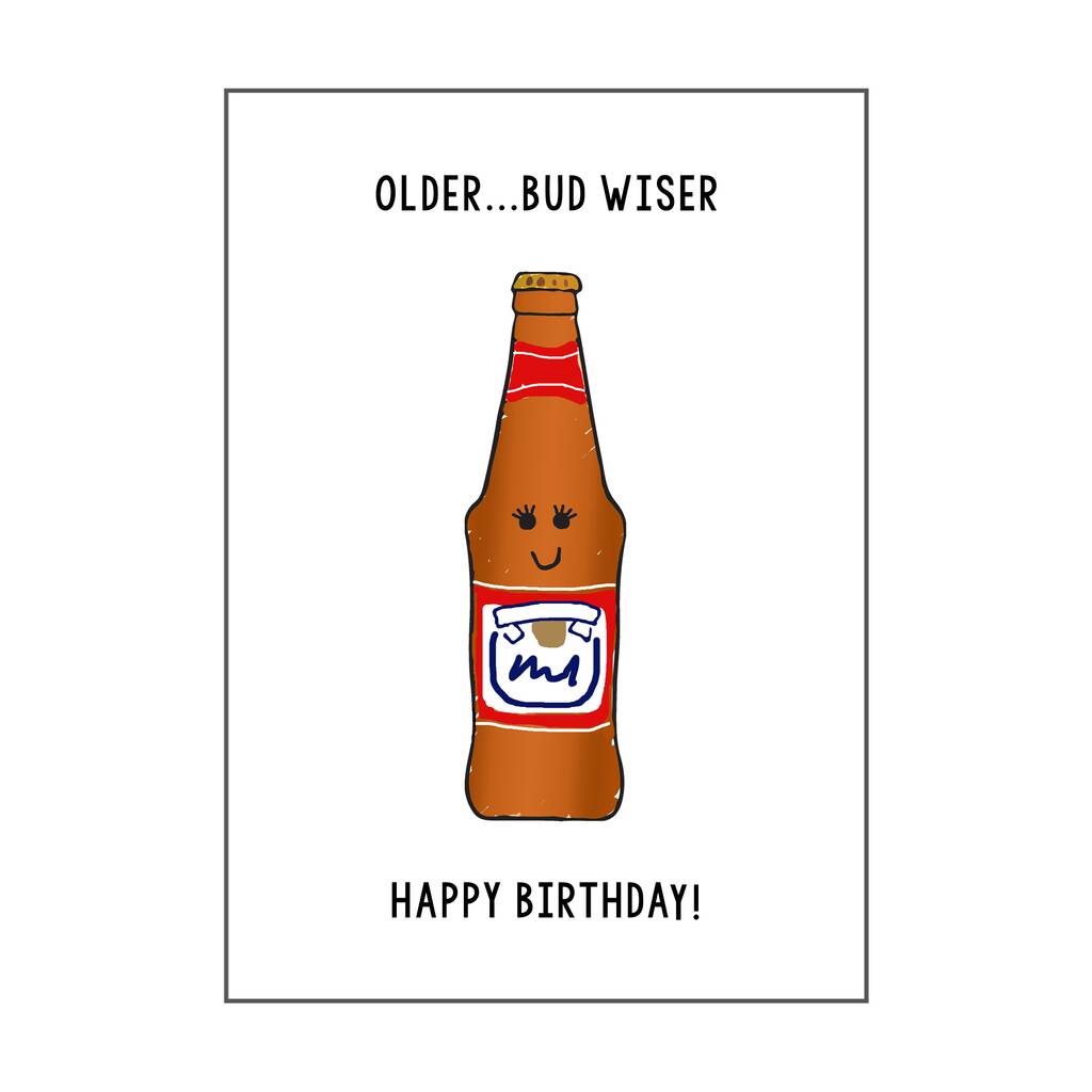 'Older But Wiser' Funny Beer Birthday Card By Of Life & Lemons ...