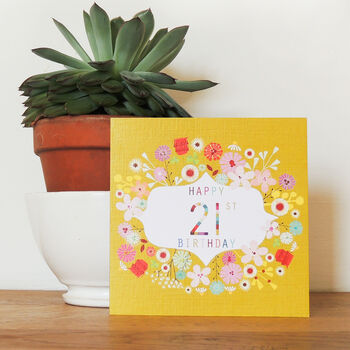 Floral 21st Birthday Card, 3 of 4