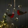 Robins And Mistletoe Hanging Heart Christmas Decoration, thumbnail 1 of 2