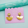 Gold Glitter Deco Drop Earrings, thumbnail 1 of 3