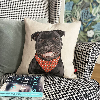 Staffordshire Bull Terrier Cushion Cover, 3 of 11