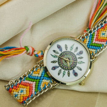 Boho Yellow Mandala Bracelet Wrist Watch For Women, 6 of 7