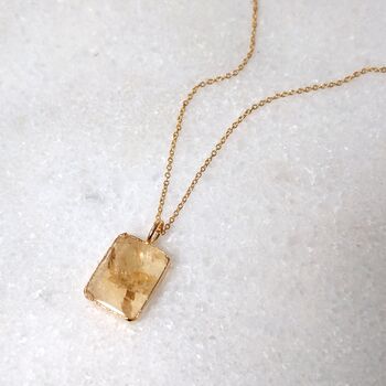 The Rectangle Citrine Necklace, 3 of 10