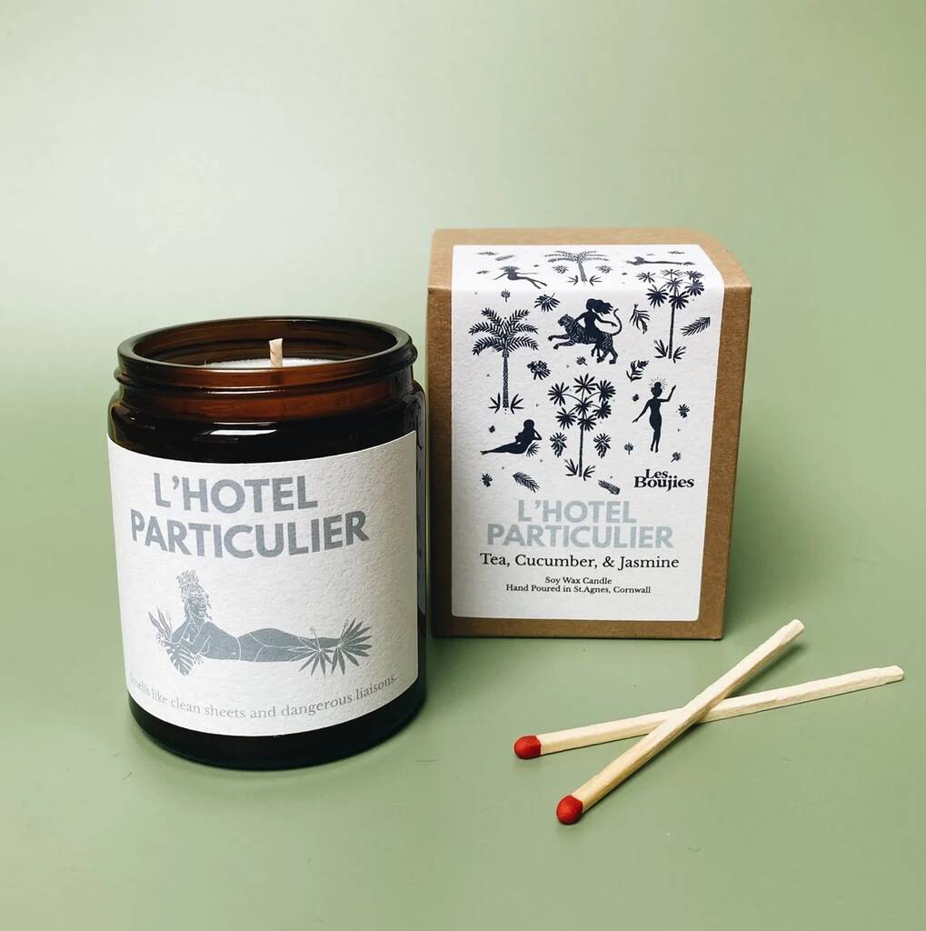Tea, Cucumber And Jasmine Scented Candle By Heliotique