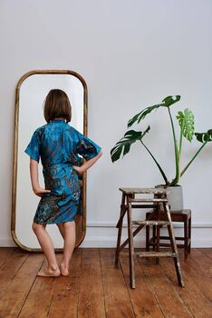 Children's Blue Batik Kimono Robe | Dressing Gown, 4 of 4