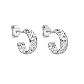 Sterling Silver Floral Filigree Hoop Earrings, 2 of 3