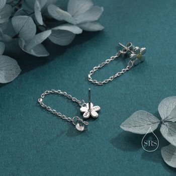 Sterling Silver Daisy Chain Jacket Earrings, 5 of 10