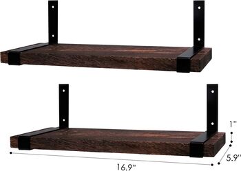 Set Of Two Wall Mounted Floating Shelves Storage Rack, 3 of 11