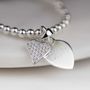 Personalised Children's Silver Heart Skinny Bracelet, thumbnail 1 of 6