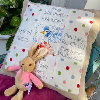 Peter Rabbit© Christening Memory Cushion*, 3 of 12