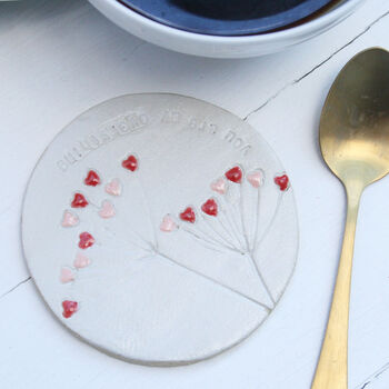 Hidden Message Valentine's Ceramic Coaster, 2 of 5