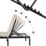 Reclining Sun Lounger With Cushioned Mattress, thumbnail 3 of 8