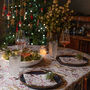 Luxury Christmas Tablecloth Robin And Berries Grey, thumbnail 3 of 5