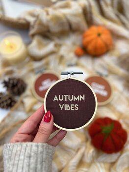 Autumn Mini Embroidery Hoop Shelf Decor, 4 of 7