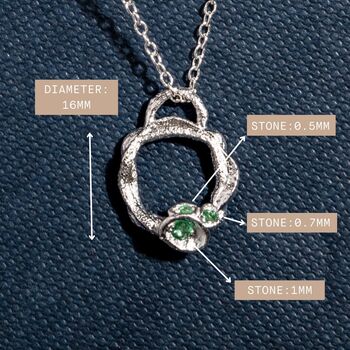 May Birthstone Recycled Silver And Emerald Necklace, 3 of 5
