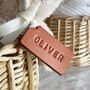 Baby Basket Or Blanket Personalised Leather Tag, thumbnail 1 of 12