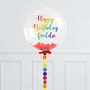 Personalised Rainbow Circle Bubble Balloon, thumbnail 1 of 3