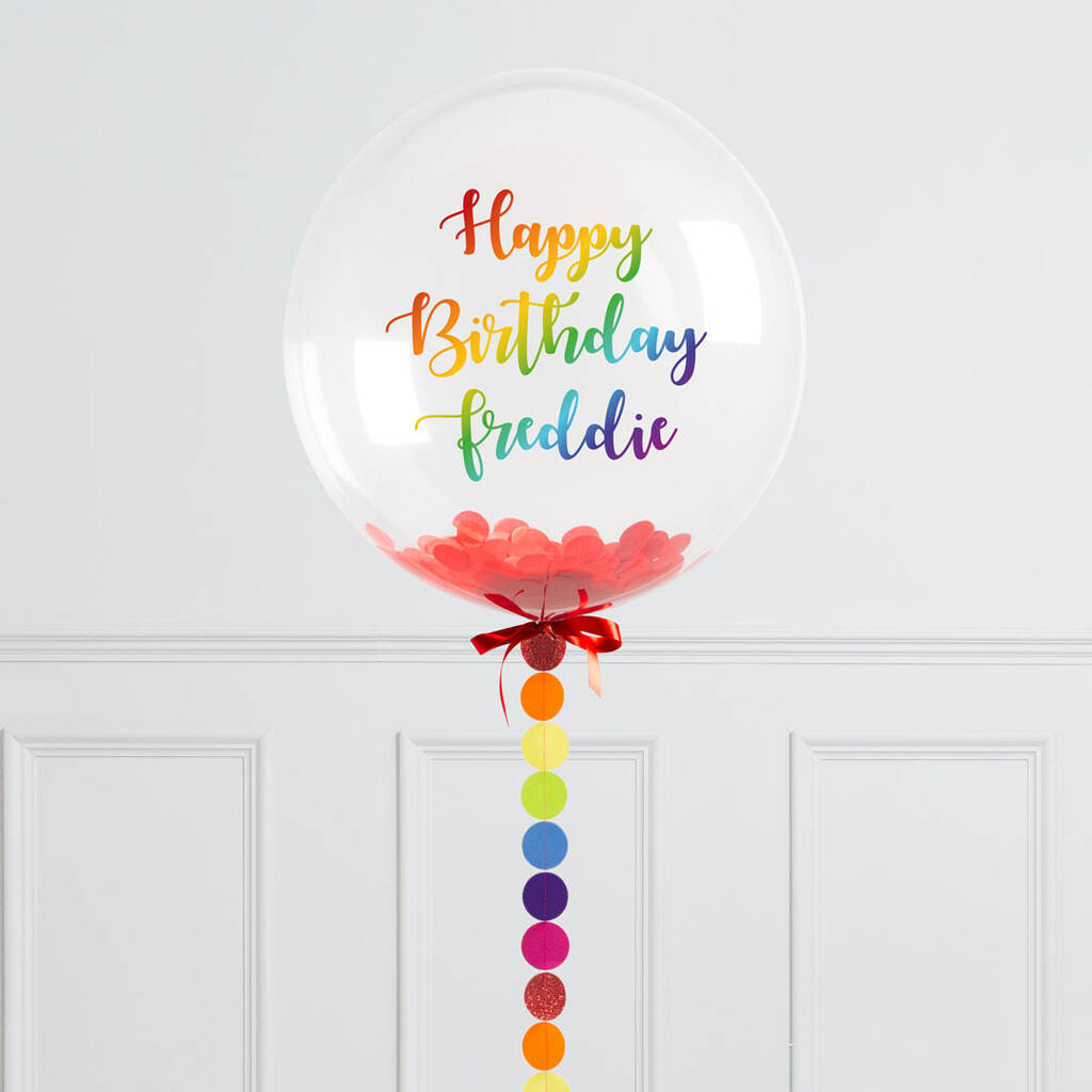 Personalised Rainbow Circle Bubble Balloon, 1 of 3