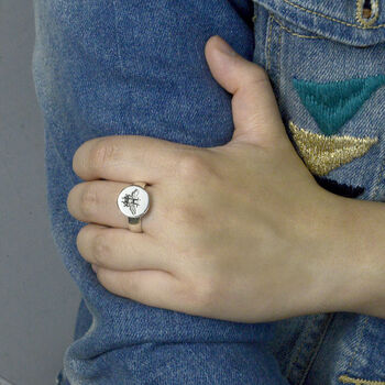 Bee Adjustable Ring In Sterling Silver, 2 of 5