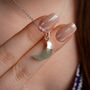 Aquamarine March Birthstone Moon Necklace, thumbnail 4 of 11