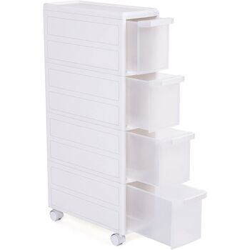 Four Drawer Recess Shelving Unit Stand Utility Trolley, 2 of 7