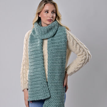 Jojo Scarf Knitting Kit Teal, 4 of 7