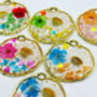 Customisable Earrings Flowers Small Circle, thumbnail 2 of 12
