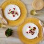Woven Natural Straw Yellow Round Placemats, thumbnail 4 of 6