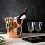 Solid Copper Ice Bucket, Hammered Surface, thumbnail 2 of 12
