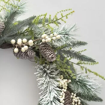 White Berry And Fir Cone Wreath, 2 of 2