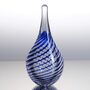 Handmade Filigrana Blue Hand Blown Glass Sculpture, thumbnail 1 of 2
