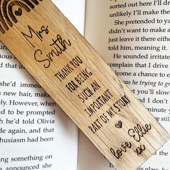 Personalised Teachers Wooden Bookmark Gift Thank You, 7 of 10