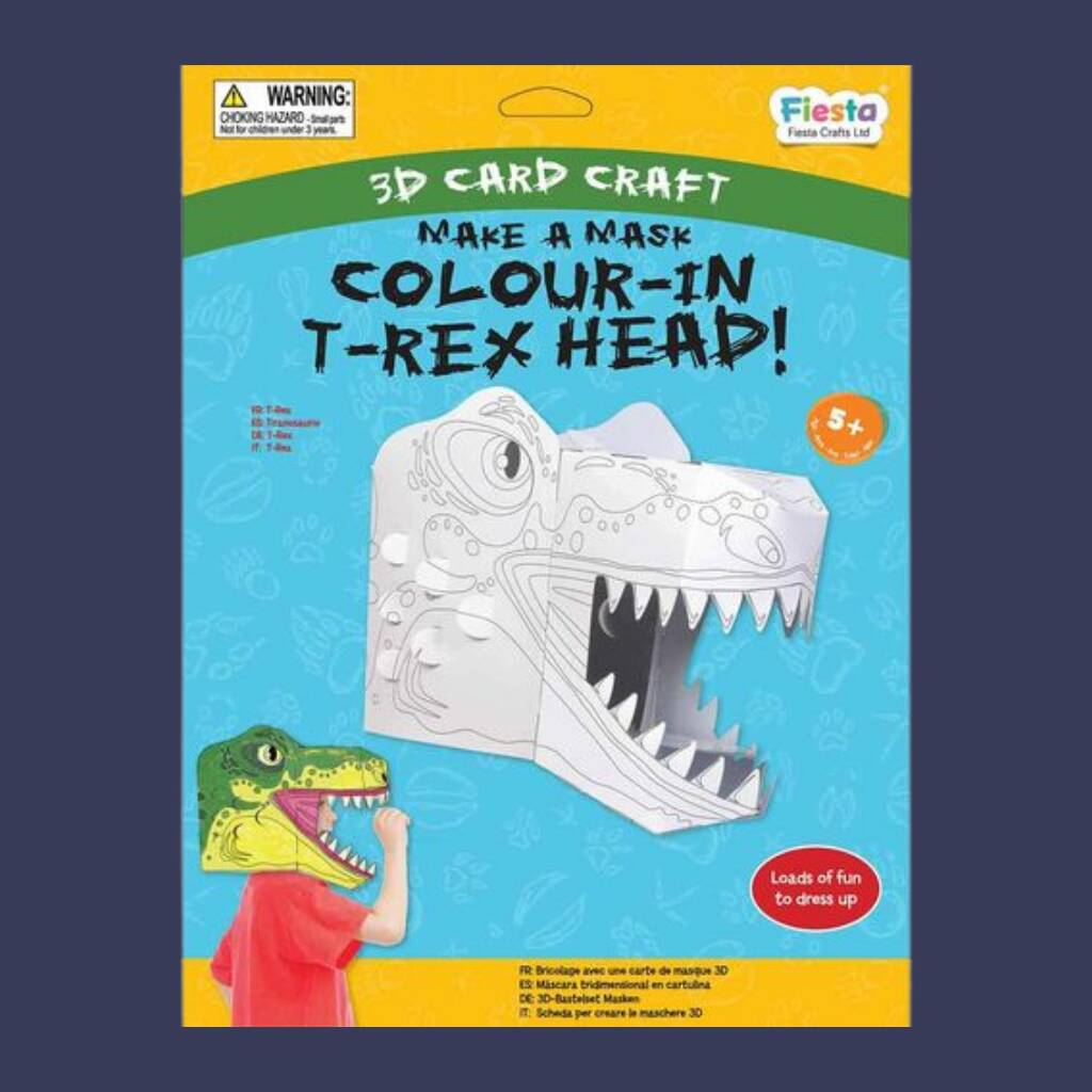 T Rex Colour In 3D Mask Craft, 1 of 2