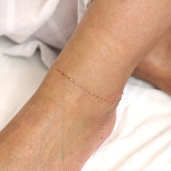 9ct Solid Gold Trace Anklet, 5 of 7