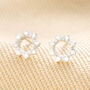Sterling Silver Crystal Sunbeam Stud Earrings, thumbnail 1 of 5