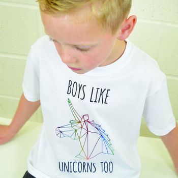 'Boys Like Unicorns Too' Boys T Shirt, 2 of 6