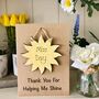 Personalised Teacher Thank You Wooden Sunshine Card, thumbnail 1 of 8