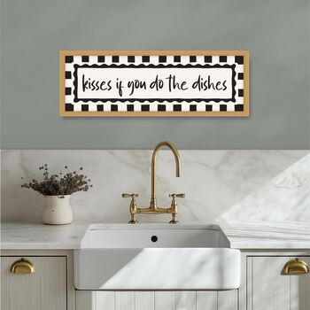 Kisses If You Do The Dishes Framed Print, 2 of 12