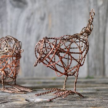 Set Of Two Copper Wire Robins Ltzaf061, 4 of 11